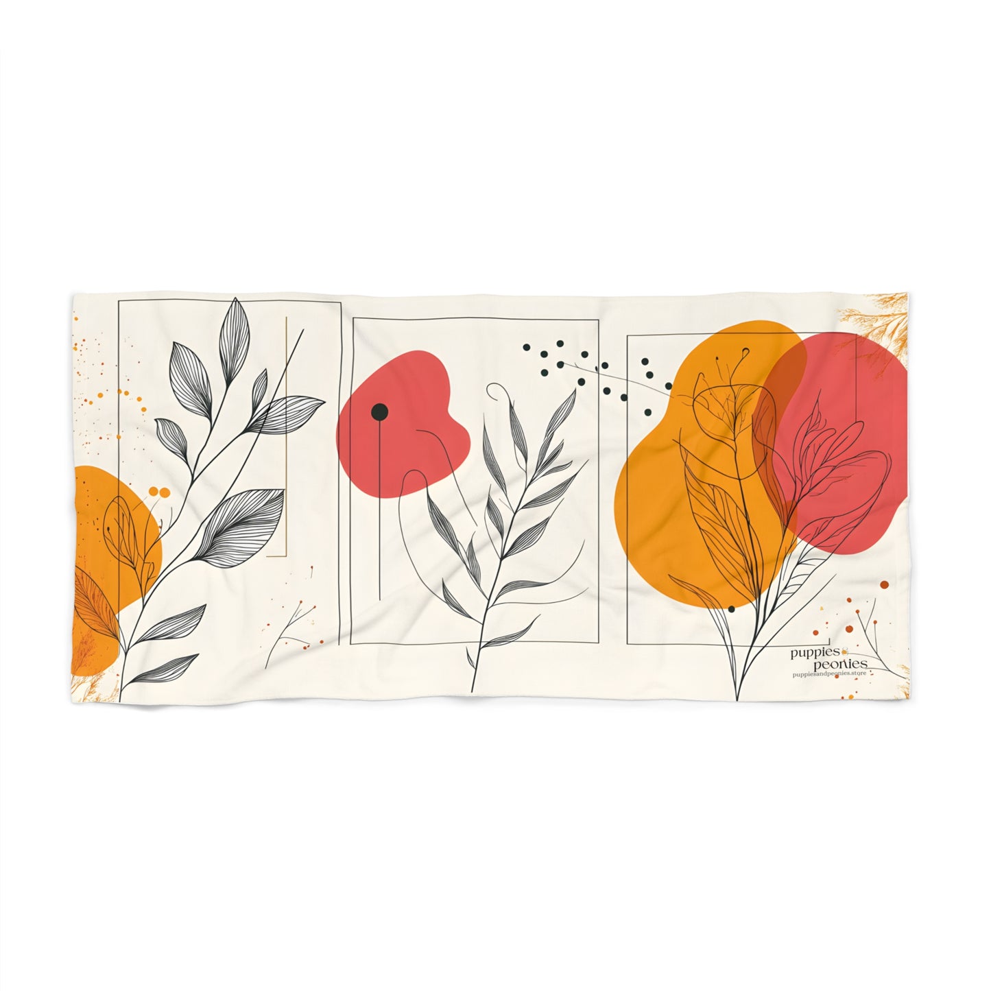 Poppy Modern Retro Beach Towel