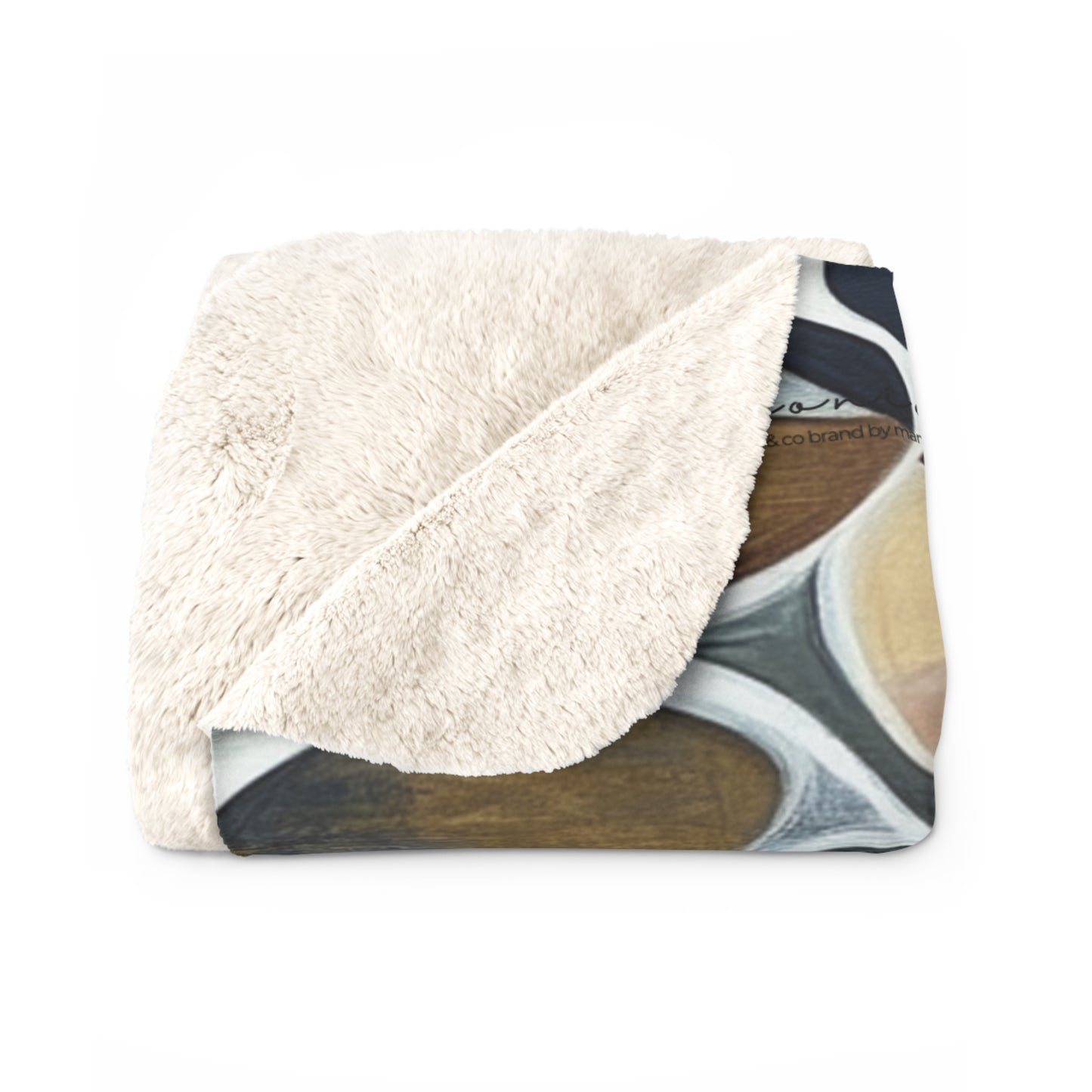 Pebbles - Modern Abstract Sherpa Fleece Blanket