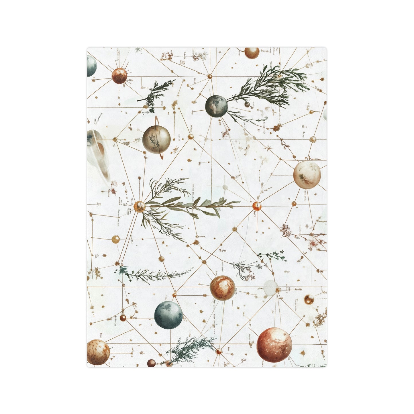 planets + plants velveteen blanket