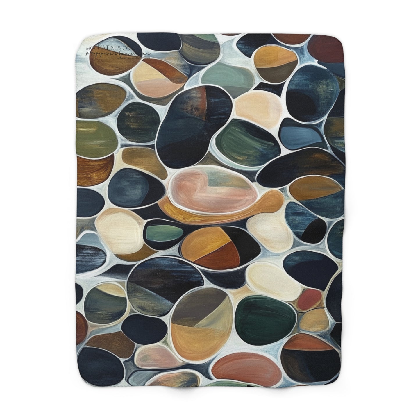 Pebbles - Modern Abstract Sherpa Fleece Blanket