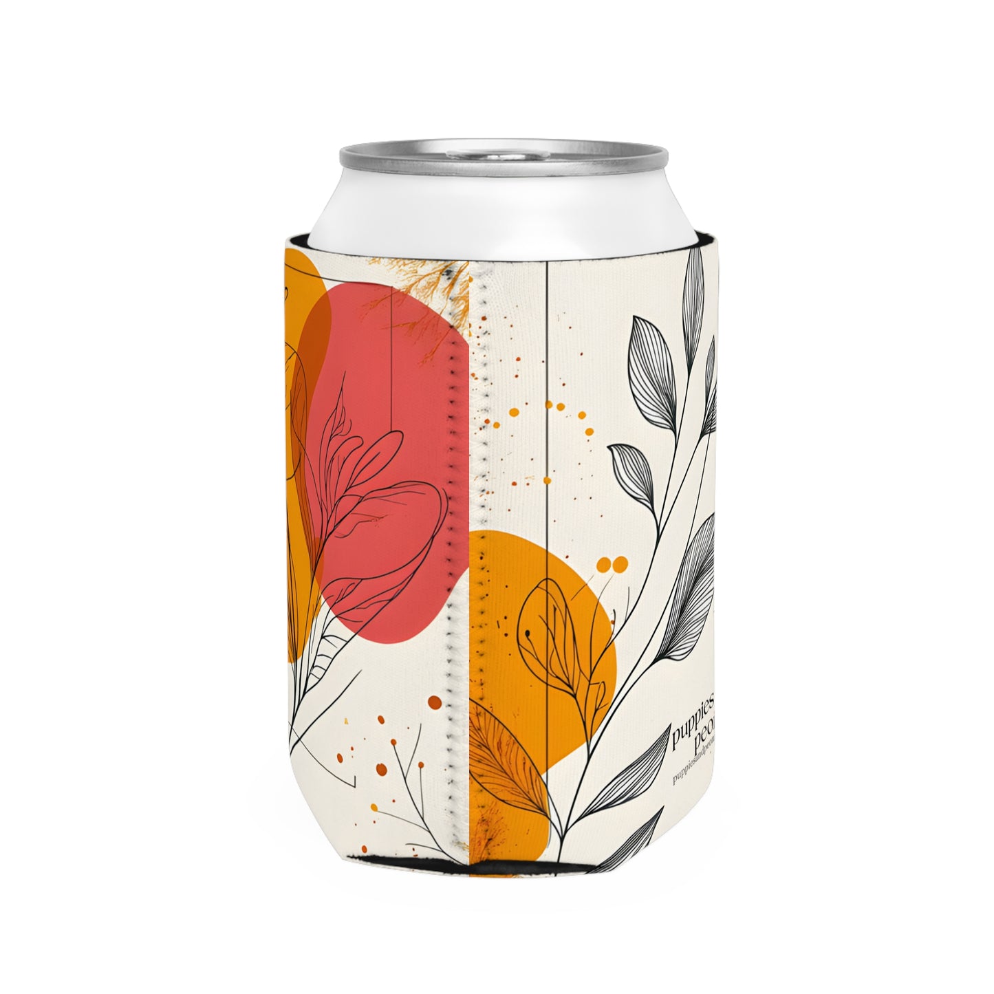 Stylish Floral Can Cooler Sleeve Set of 4