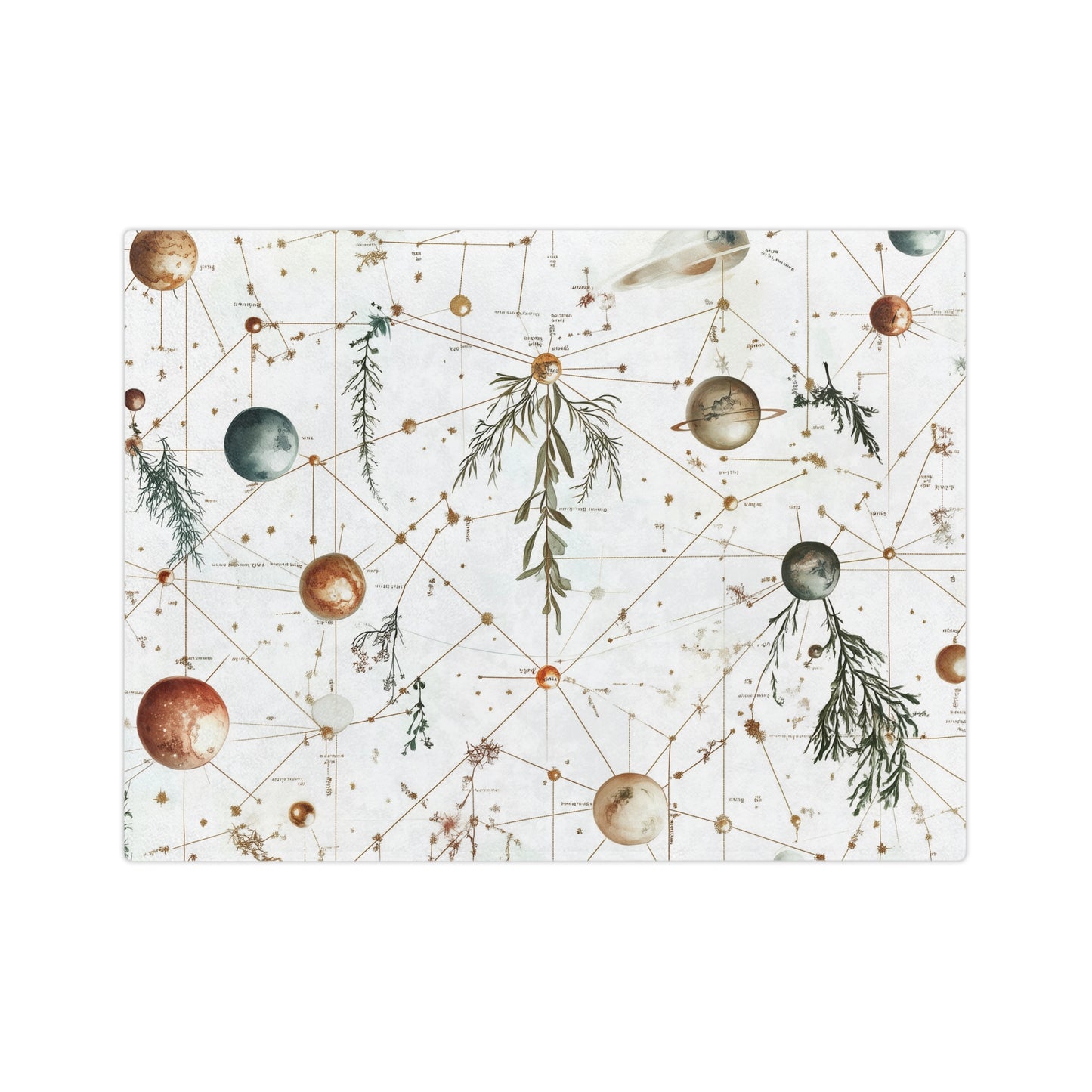 planets + plants velveteen blanket