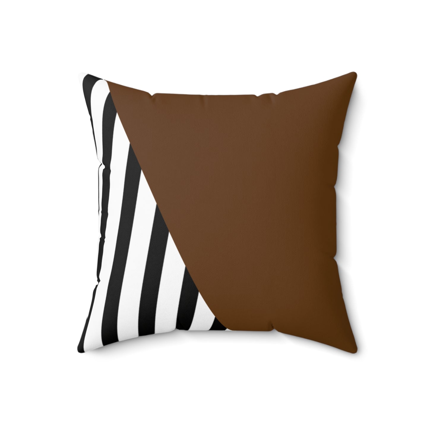 Striped black/white color block faux Suede throw Pillow