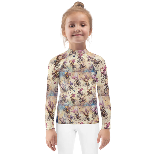 space baby dinos kids long sleeve rash guard/swimtop