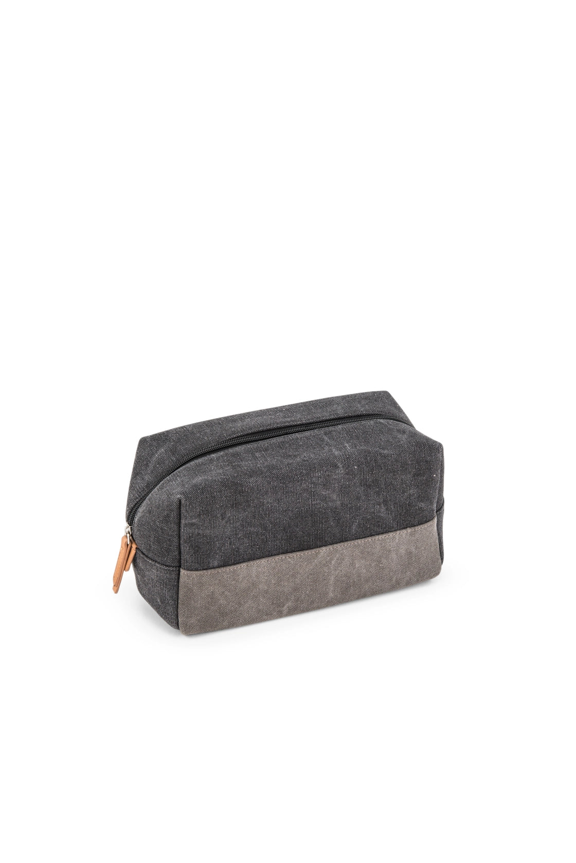 Men's Travel Toiletry Bag - Black & Gray Canvas | Personalized