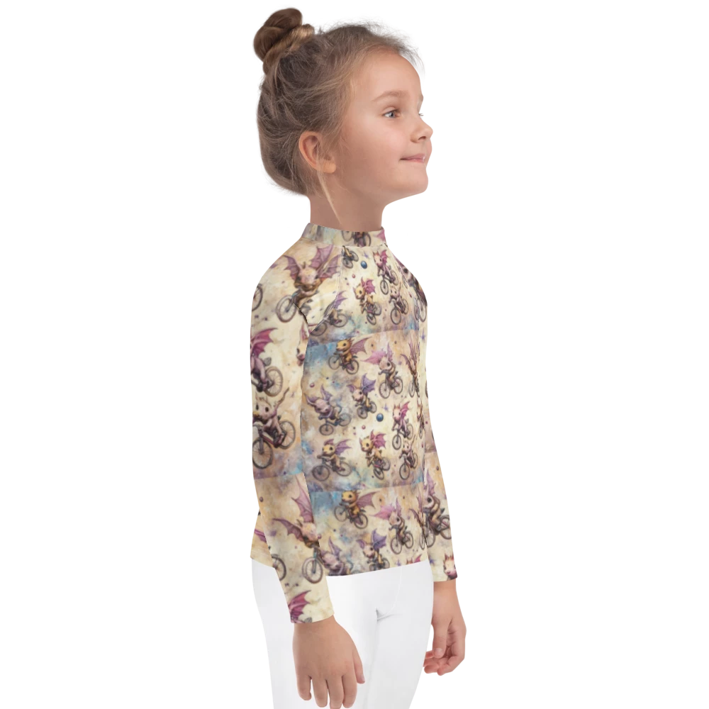 space baby dinos kids long sleeve rash guard/swimtop
